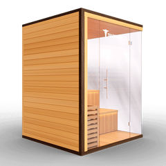 Medical Saunas Traditional 8 Plus Steam Sauna side and front view