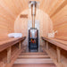 Dundalk Leisurecraft Serenity Barrel Sauna image of heater with out the top chimney set