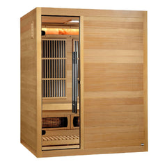 Golden Designs 2025 Soria 3-Person Hybrid Near Zero EMF Infrared and Steam Sauna