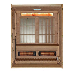 Golden Designs 2025 Soria 3-Person Hybrid Near Zero EMF Infrared and Steam Sauna