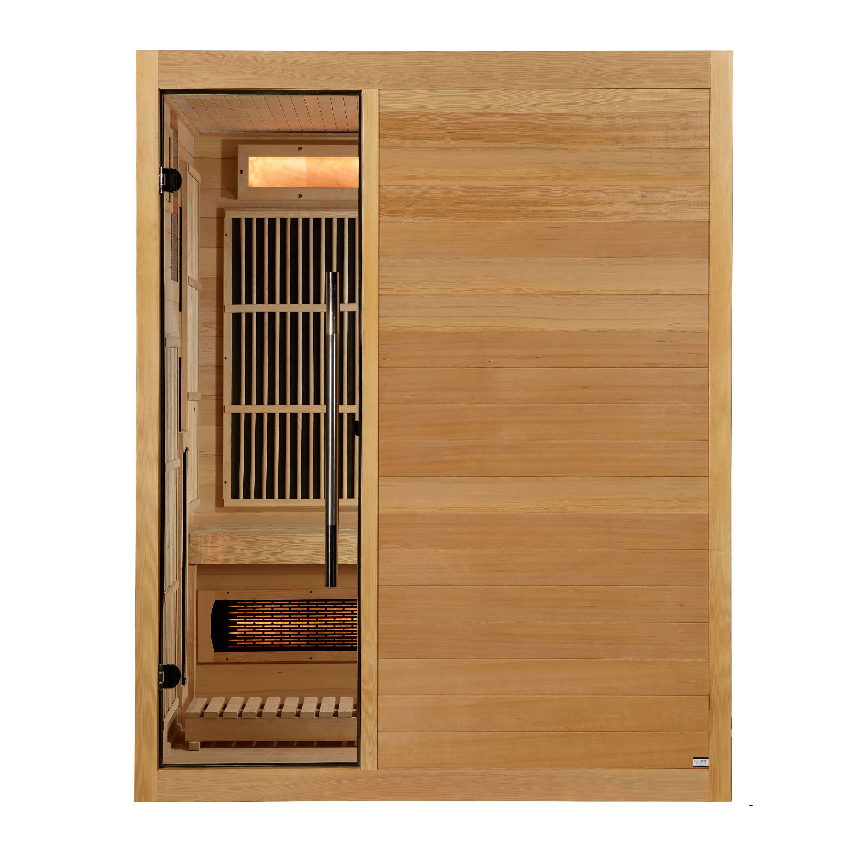 Golden Designs 2025 Soria 3-Person Hybrid Near Zero EMF Infrared and Steam Sauna
