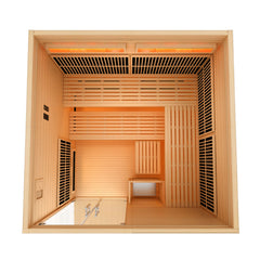Golden Designs 2025 Toledo 6-Person Hybrid Near Zero EMF Infrared and Steam Sauna