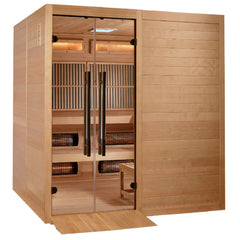 Golden Designs 2025 Toledo 6-Person Hybrid Near Zero EMF Infrared and Steam Sauna