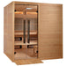 Golden Designs GDI-8360-01 Toledo Sauna front view angled doors closed with access ramp