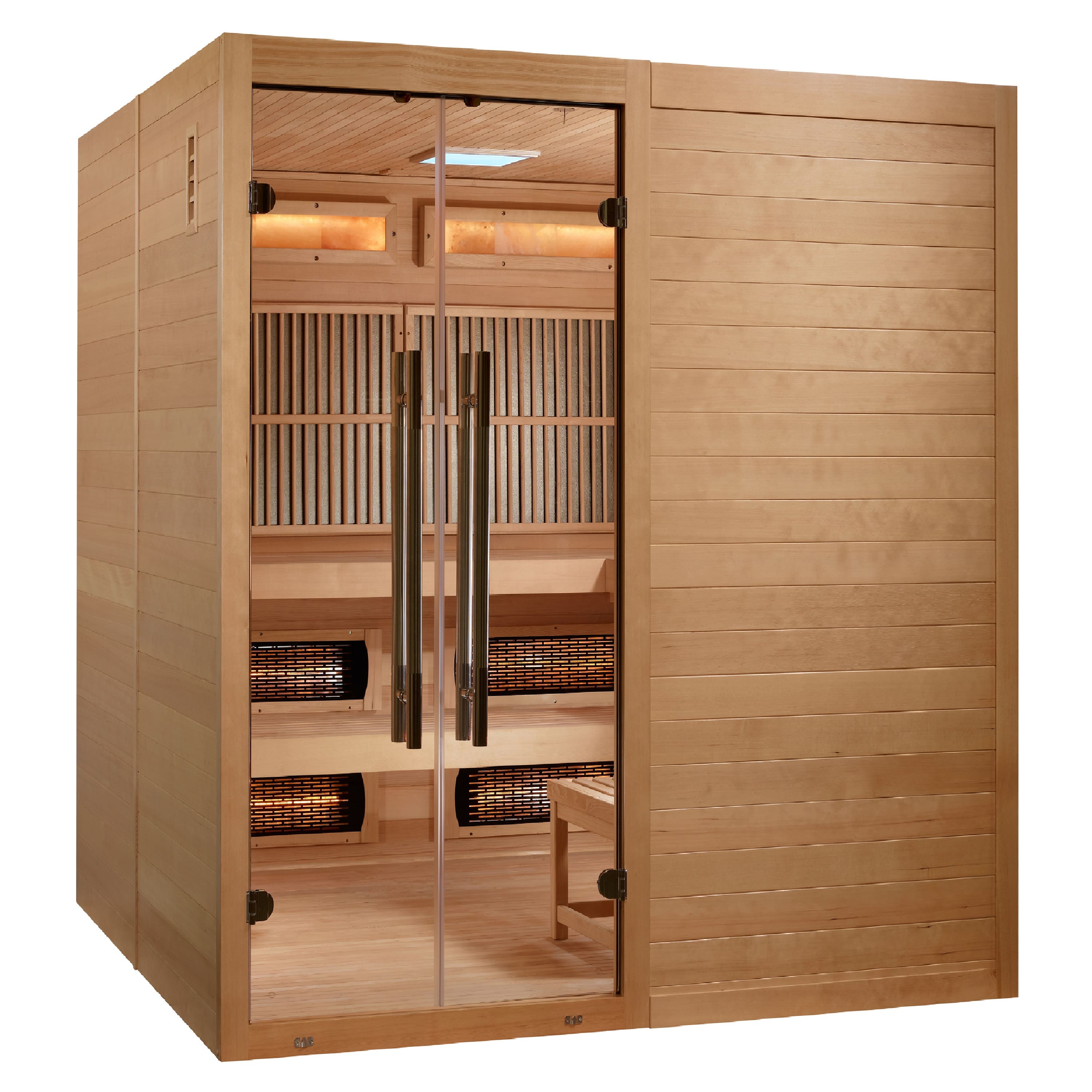 Golden Designs GDI-8360-01 Toledo Sauna front view angled doors closed