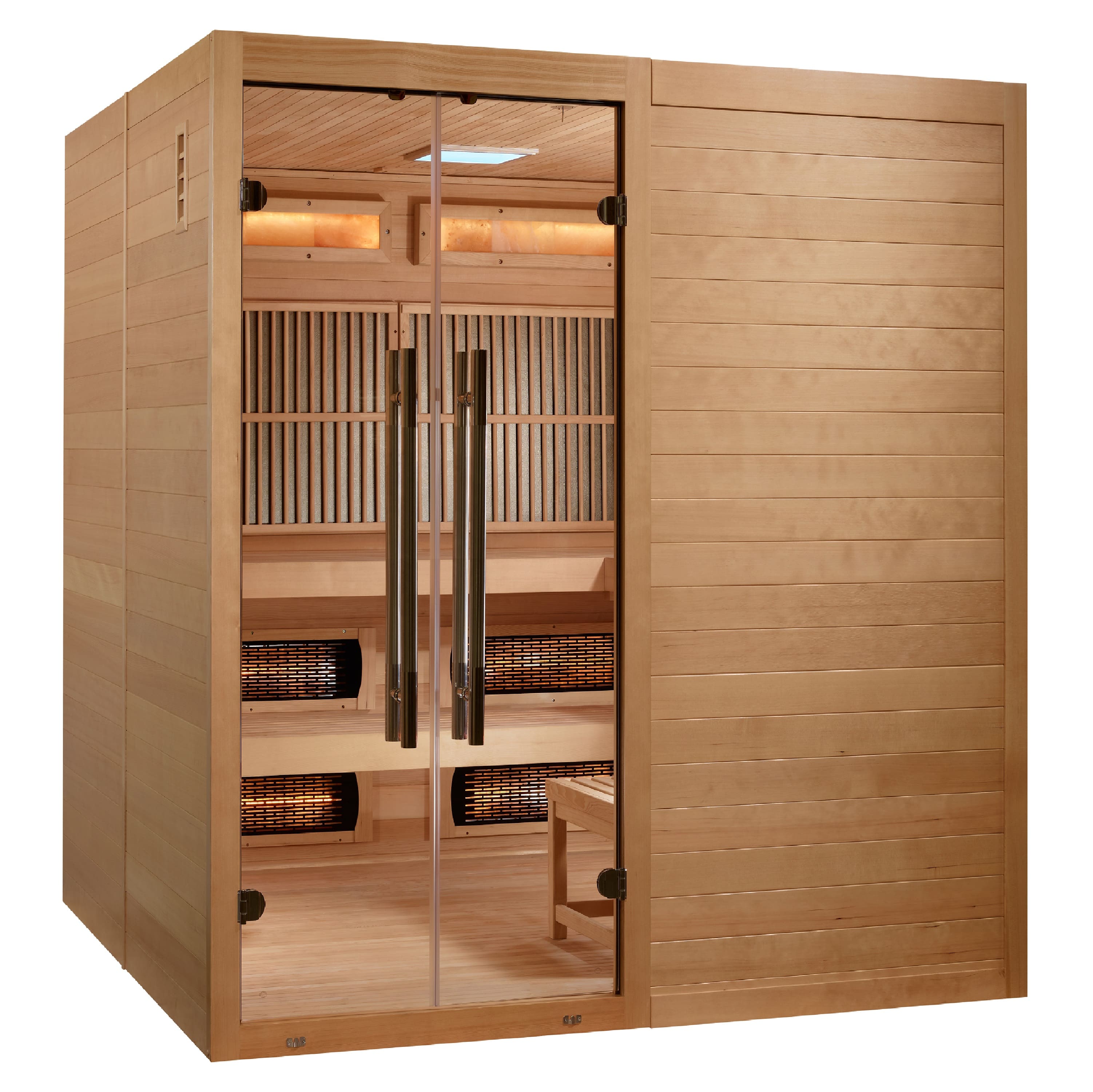 Golden Designs GDI-8360-01 Toledo Sauna front view angled doors closed