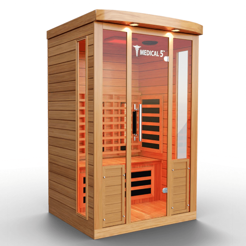 Medical Saunas Medical 5 Sauna front image white background angled right