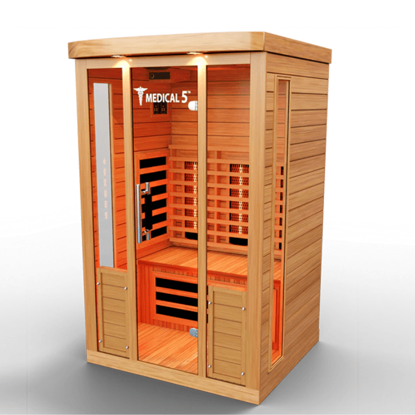 Medical Saunas Medical 5 Sauna front image white background angled left
