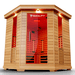Medical Saunas Medical 7 Plus Ultra Full Spectrum Infrared Sauna front view very upward angle internal lights on