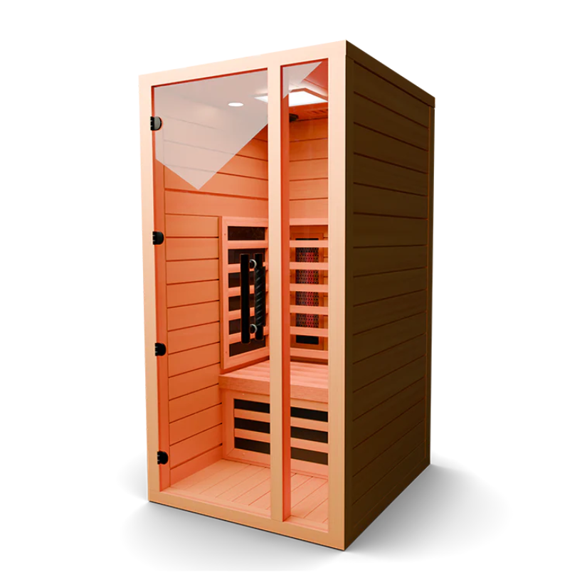 Medical Saunas Medical 4 Ultra Full Spectrum Infrared Sauna front view angled left white background