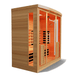 Medical Saunas Medical 6 Ultra Full Spectrum Sauna front/left corner  view warm internal lights on