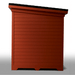 Medical Saunas Nature 8 Plus Outdoor Infrared and Steam Sauna side view square on showing wooden side with horizontal plank look and clear view of the slope of the flat roof rising from right to left