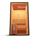Medical Saunas Traditional 5 Steam Sauna view from the front, square on very upward angle with good view of inside including whole of ceiling, with warm yellow lighting inside