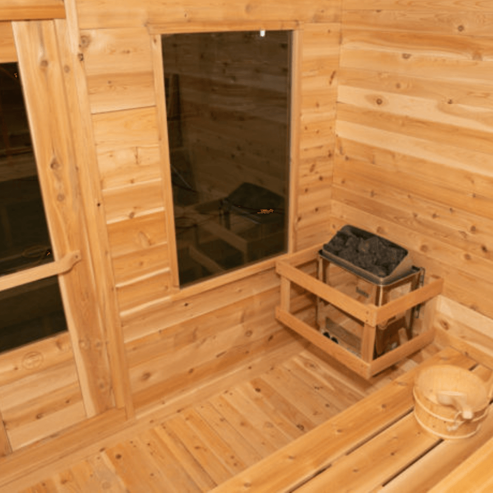 Dundalk Luna Sauna inside view heater and window