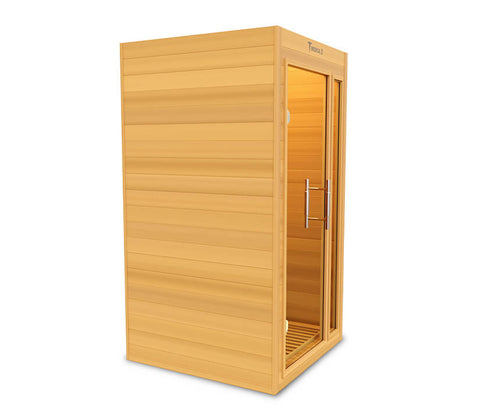 Image of Medical Saunas Medical 3 Ver 2 wooden side image angled