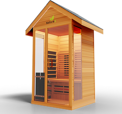 Medical Saunas Nature 5 Outdoor Infrared and Steam Sauna angled front image