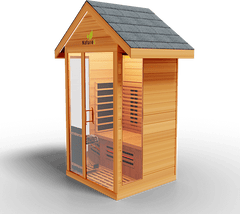 Medical Saunas Nature 5 Outdoor Infrared and Steam Sauna angled front side image