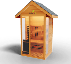 Medical Saunas Nature 5 Outdoor Infrared and Steam Sauna angled front image
