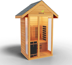 Medical Saunas Nature 5 Outdoor Infrared and Steam Sauna angled front image