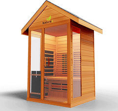 Medical Saunas Nature 6 Outdoor Infrared and Steam Sauna angled front view