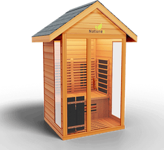 Medical Saunas Nature 6 Outdoor Infrared and Steam Sauna angled front view