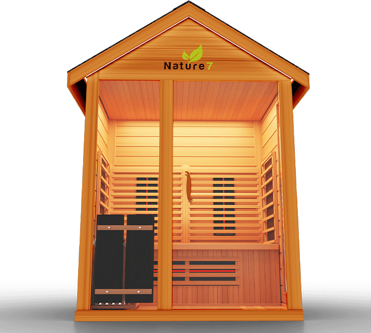 Medical Saunas Nature 7 Outdoor Infrared and Steam Sauna front upward view