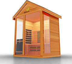 Medical Saunas Nature 7 Outdoor Infrared and Steam Sauna front angled view