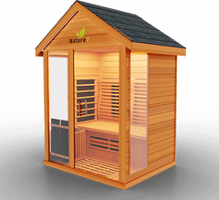 Medical Saunas Nature 7 Outdoor Infrared and Steam Sauna front angled view