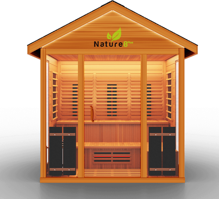 Medical Saunas Nature 8 Plus Outdoor Infrared and Steam Sauna front view