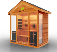 Medical Saunas Nature 8 Plus Outdoor Infrared and Steam Sauna front view angled