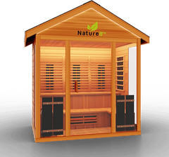 Medical Saunas Nature 8 Plus Outdoor Infrared and Steam Sauna front view angled