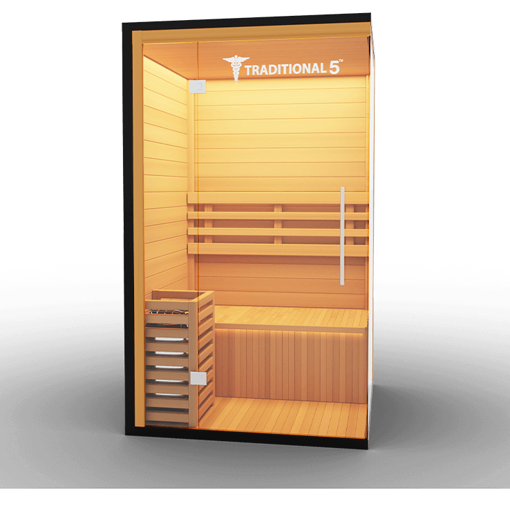 Medical Saunas Traditional 5 Steam Sauna front view angled