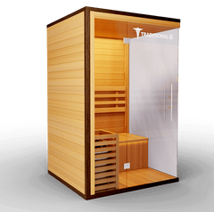 Medical Saunas Traditional 6 Steam Sauna front and wooden side view