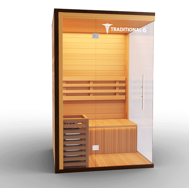 Medical Saunas Traditional 6 Steam Sauna front view angled