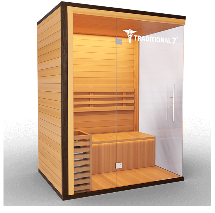 Medical Saunas Traditional 7 front and wooden side view
