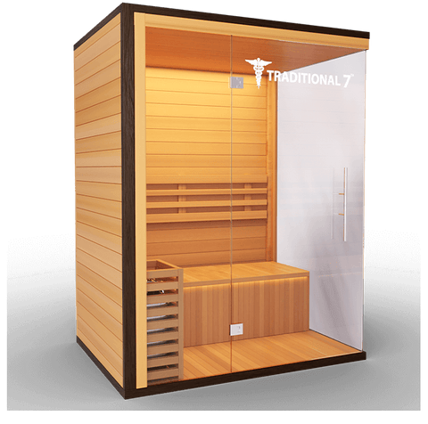 Image of Medical Saunas Traditional 7 front and wooden side view