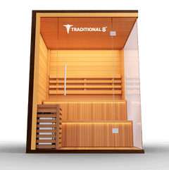 Medical Saunas Traditional 8 Plus Steam Sauna front view angled upwards