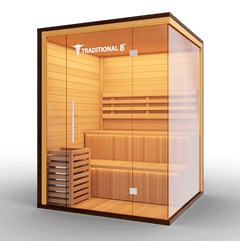 Medical Saunas Traditional 8 Plus Steam Sauna front view angled